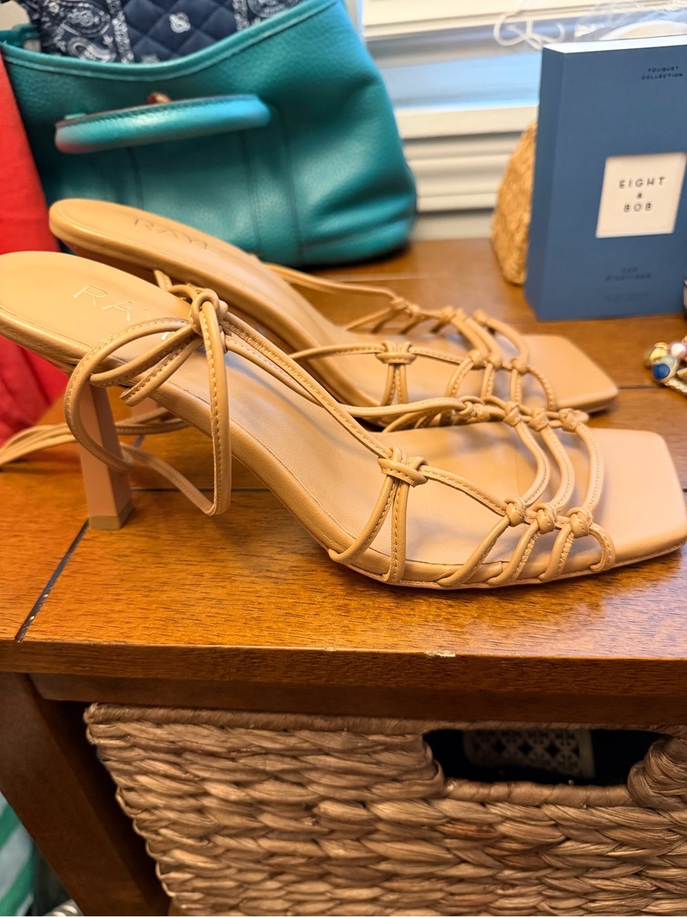 Raye lace up heel nude size 9 Revolve new